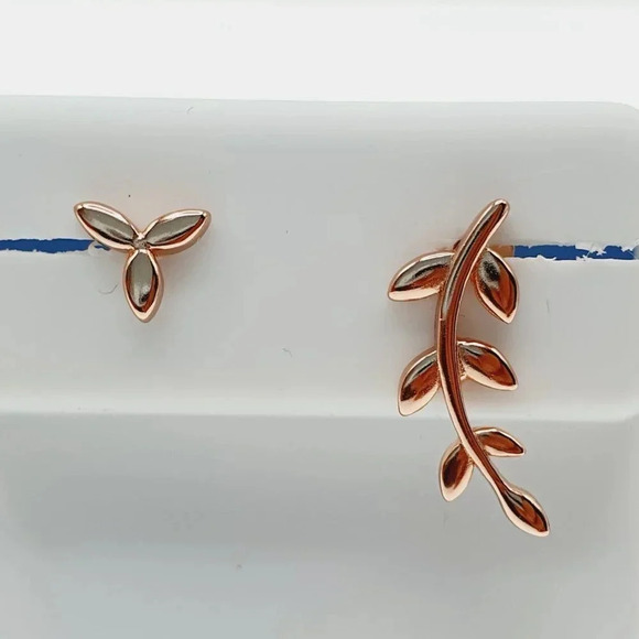 "14K Rose Gold Plated 925 Sterling Silver Earrings for Women/Girls, US44015 - Picture 4 of 11